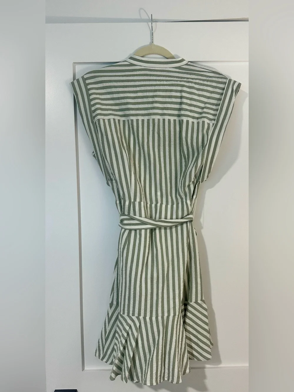 Veronica Beard Avella Dress in Dark Sage / White